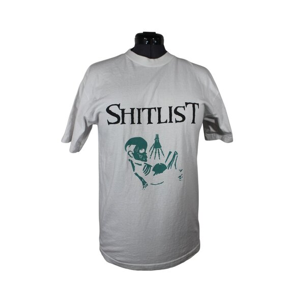 Shitlist men's vintage‎ grunge crust punk short sleeve t shirt M - Picture 5 of 12